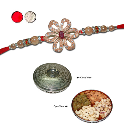 "RAKHIS -AD 4020 A- 030 (Single Rakhi),Dry Fruit Box -Code DFB4000 - Click here to View more details about this Product